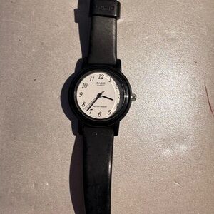 Casio Black and White Analog Watch